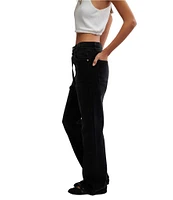 Free People We The Free Sabine Slim Bootcut Denim Self-Tie Belt Jeans