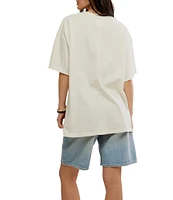Free People We The Free Shell Graphic Print Crew Neck Short Sleeve Oversize Boxy Tee