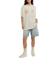 Free People We The Free Shell Graphic Print Crew Neck Short Sleeve Oversize Boxy Tee