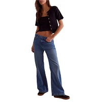 Free People We The Free Stride Low Slung Wide Leg Jeans