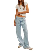 Free People We The Free Stride Low Slung Wide Leg Jeans