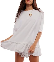 Free People We The Free Why Yes Tee Crew Neck Short Sleeve Oversized Tee