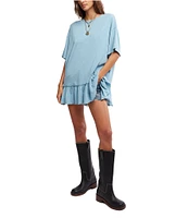 Free People We The Free Why Yes Tee Crew Neck Short Sleeve Oversized Tee