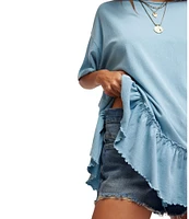 Free People We The Free Why Yes Tee Crew Neck Short Sleeve Oversized Tee