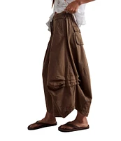 Free People Willow Poplin Mid Rise Parachute Drawstring Waist Midi Skirt