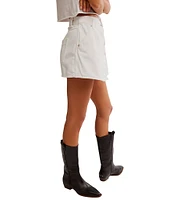 Free People Wynne Asymmetrical Wrap Denim Mini Skirt