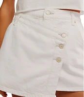 Free People Wynne Asymmetrical Wrap Denim Mini Skirt
