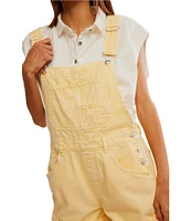 Free People Ziggy Square Neck Sleeveless Frayed Cuffed Hem Shortall Overalls