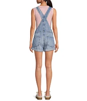 Free People Ziggy Square Neck Sleeveless Frayed Cuffed Hem Shortall Overalls