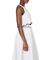 French Connection Alexis Crew Neck Sleeveless Scallop Top