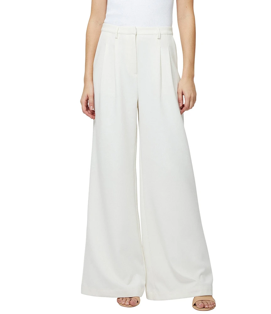 French Connection Azra Coordinating Twill High Waisted Wide Leg Pleated Trousers