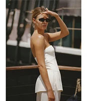 French Connection Coordinating Azra Twill Strapless Top
