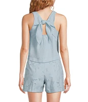 French Connection Birdie Linen Boat Neck Sleeveless Coordinating Top