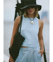 French Connection Birdie Linen Boat Neck Sleeveless Coordinating Top