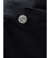 French Connection Carey Satin Embellished Button Mini Skirt