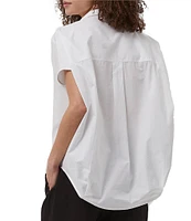 French Connection Cele Rhodes Point Collar Neck Short Sleeve Shirt