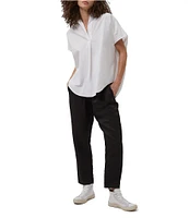 French Connection Cele Rhodes Point Collar Neck Short Sleeve Shirt