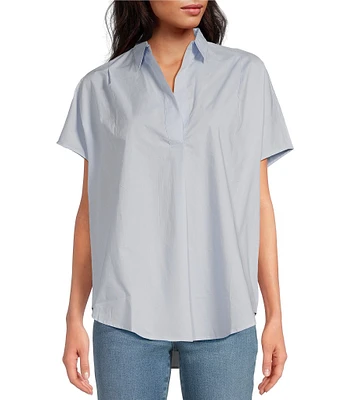 French Connection Cele Rhodes Point Collar Neck Short Sleeve Shirt