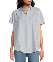 French Connection Cele Rhodes Point Collar Neck Short Sleeve Shirt
