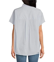 French Connection Cele Rhodes Point Collar Neck Short Sleeve Shirt