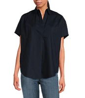 French Connection Cele Rhodes Point Collar Neck Short Sleeve Shirt