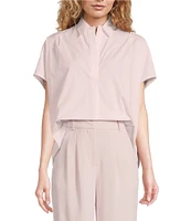 French Connection Cele Rhodes Point Collar Neck Short Sleeve Shirt