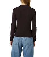 French Connection Cosysoft Knit Mock Neck Long Sleeve Fitted Top