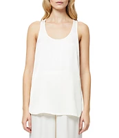 French Connection Ennis Satin Scoop Neckline Sleeveless Tank