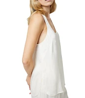 French Connection Ennis Satin Scoop Neckline Sleeveless Tank