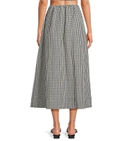 French Connection Gingham Elastic Bubble Ruched Midi Coordinating Skirt