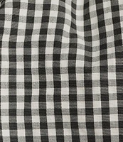 French Connection Gingham Square Neck Spaghetti Strap Ruched Crop Coordinating Top