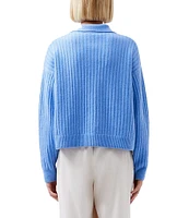 French Connection Vharie Point Collar Neck Long Sleeve Sweater