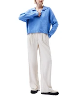 French Connection Vharie Point Collar Neck Long Sleeve Sweater