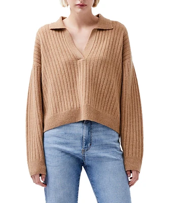 French Connection Vharie Point Collar Neck Long Sleeve Sweater