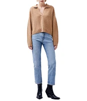 French Connection Vharie Point Collar Neck Long Sleeve Sweater