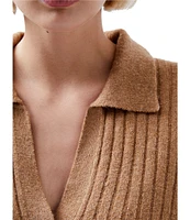 French Connection Vharie Point Collar Neck Long Sleeve Sweater