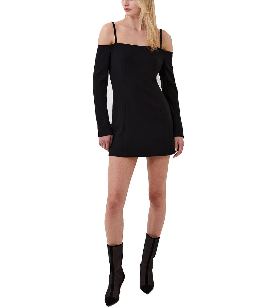 French Connection Whisper Off-The-Shoulder Long Sleeve Mini Dress