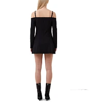 French Connection Whisper Off-The-Shoulder Long Sleeve Mini Dress