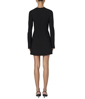 French Connection Whisper Square Neck Long Sleeve Mini Dress