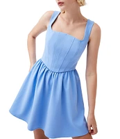 French Connection Whisper Square Neck Sleeveless Corset Mini Dress