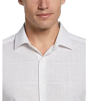 Perry Ellis Short Sleeve Solid Plaid Pattern Shirt