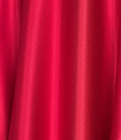B. Darlin Front Slit Ball Strappy Back Satin Gown
