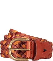 Frye 1.37#double; Tonal Woven Leather Belt