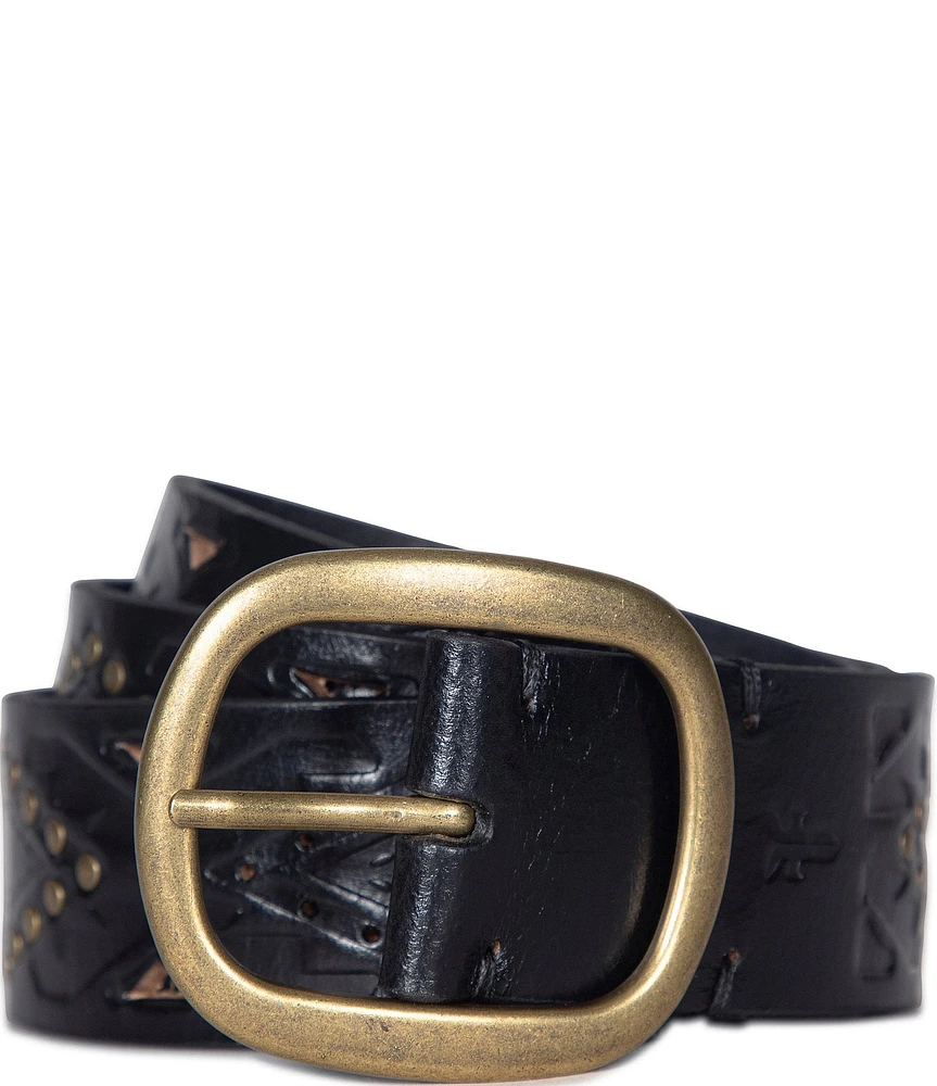 Frye 1.4#double; Southwestern Embossed Leather Belt