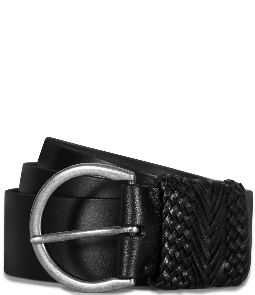 Frye 1.5#double; Woven Leather Belt