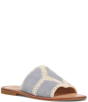 Frye Ava Suede Crochet Slide Sandals