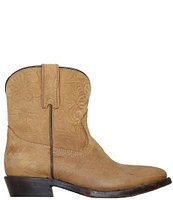 Frye Billy Short Floral Embossed Leather Western Booties