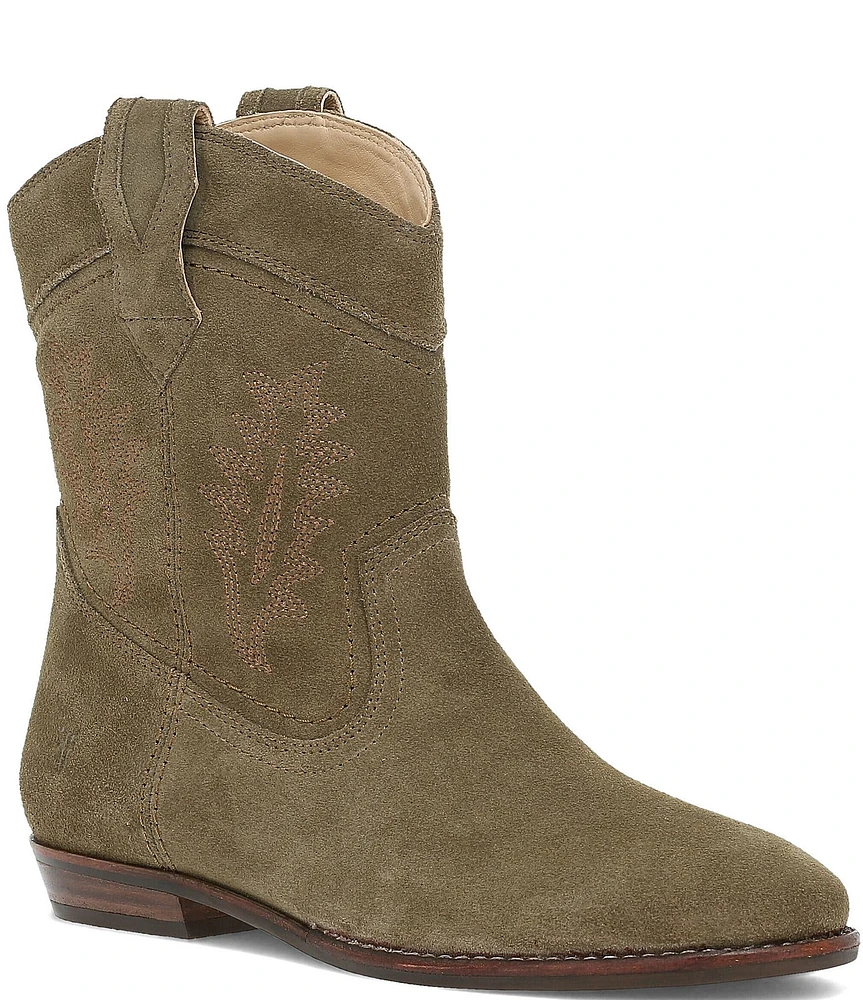 Frye Blair Western Deco Suede Booties