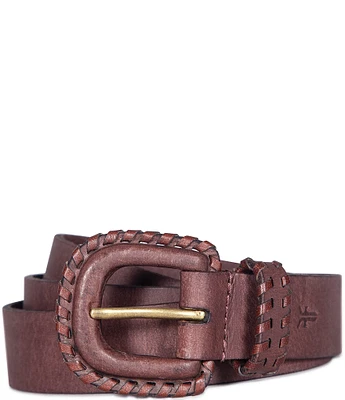 Frye Covered Buckle Leather Belt