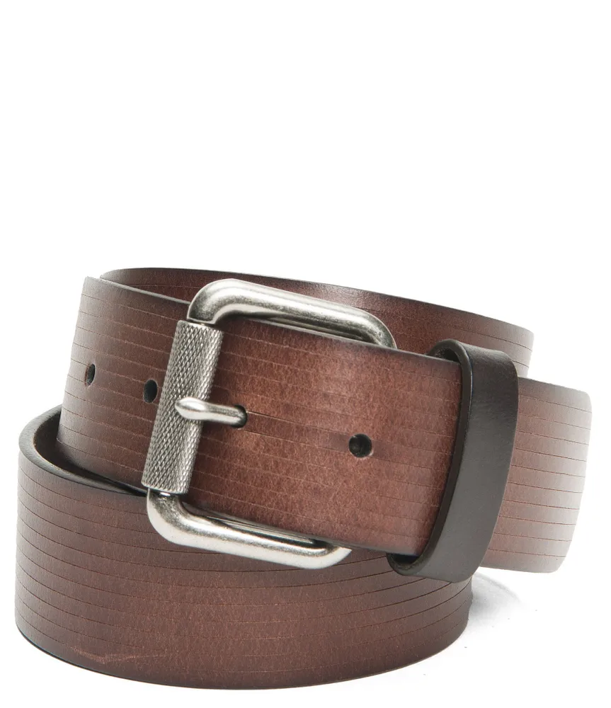 Frye Etched Line Panel Belt